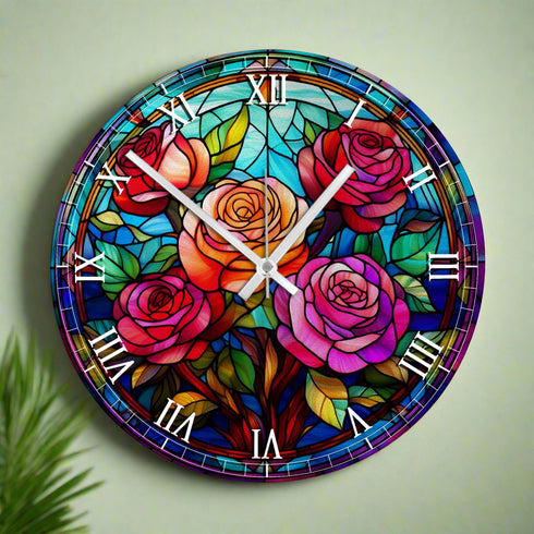 Roses Suncatcher Effect Clock